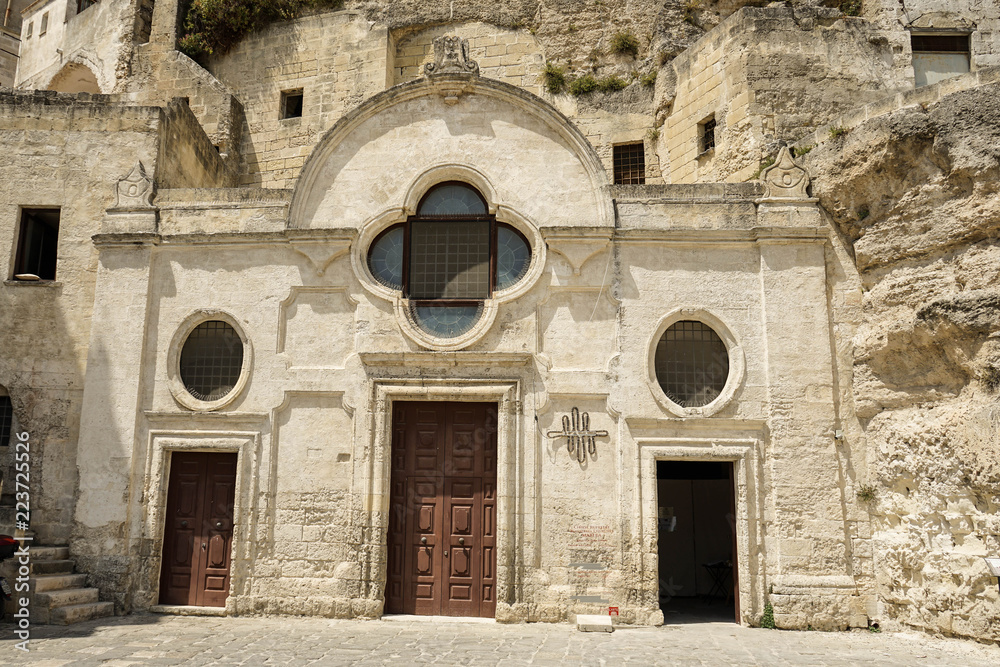 Rock Church of San Pietro Barisano in Matera, Basilicata. Italy