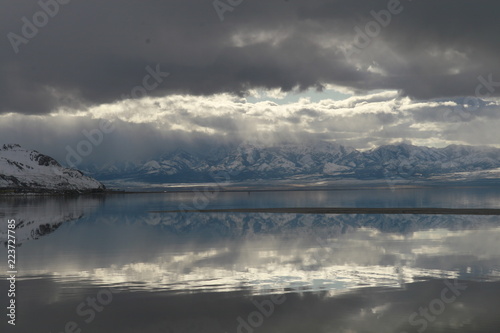 clouds over a lake