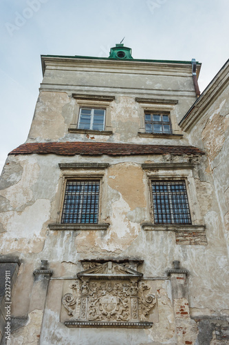 Fragment of the entrance tower. Renaissance castle. Ukraine photo