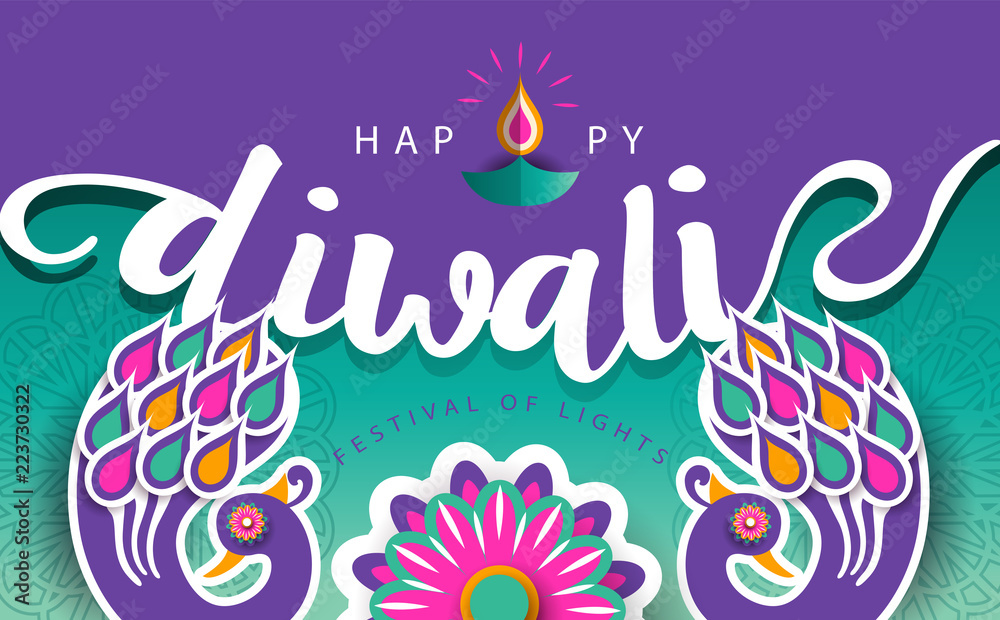Obraz premium Happy Diwali Festival.