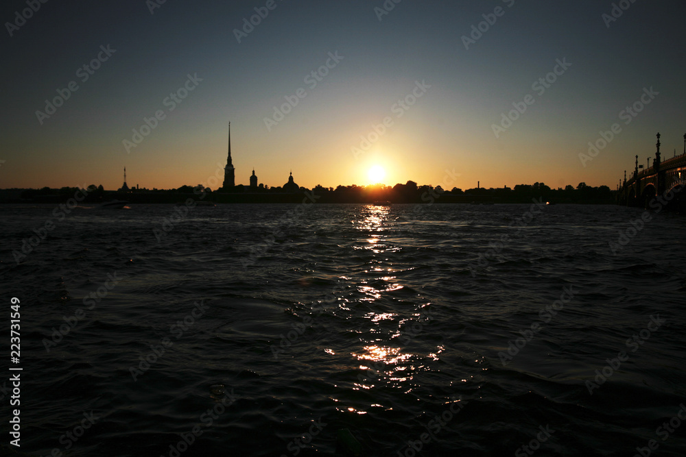 Naklejka premium sunset at sea