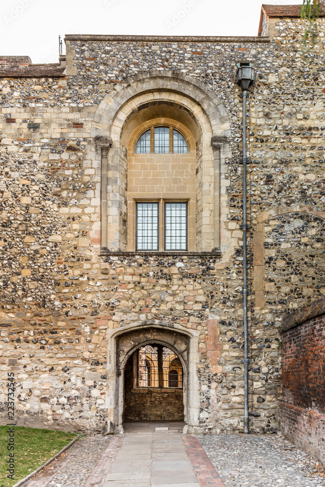 Cantebury cathedral back door entrance in Canterbury England UK