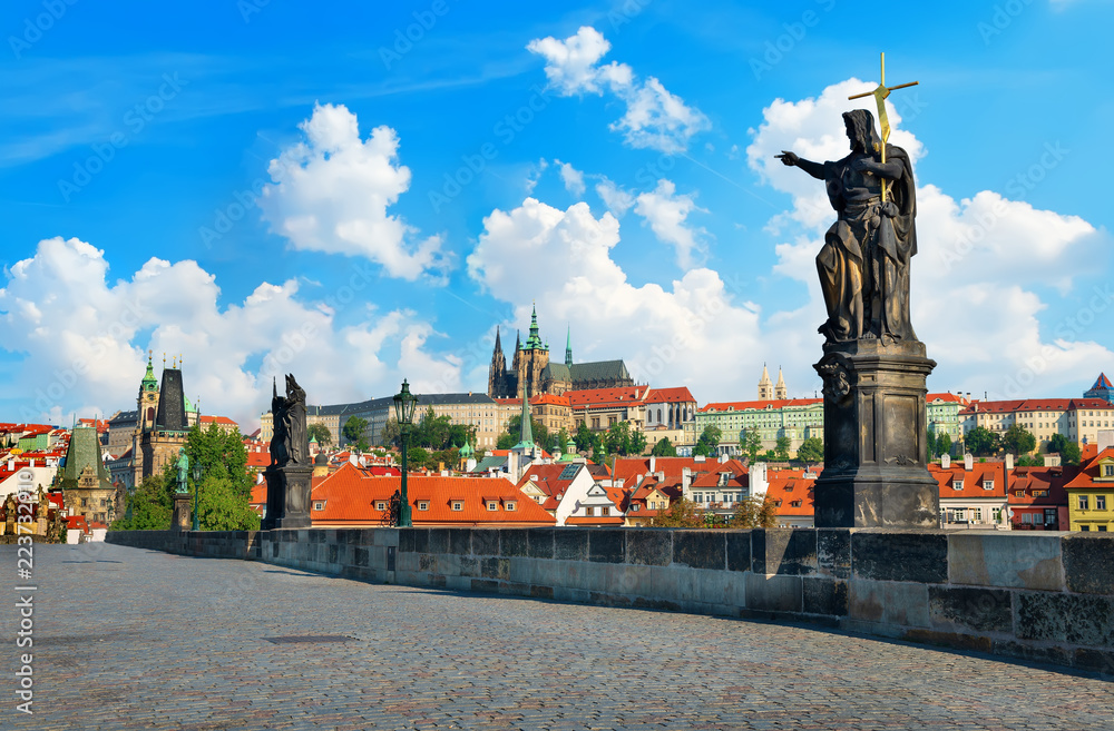 Obraz premium Charles Bridge and the city