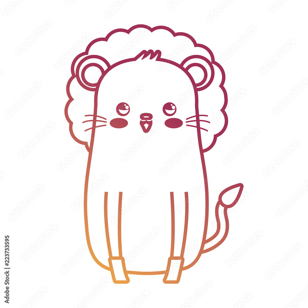 Fototapeta premium cute lion portrait cartoon wildlife