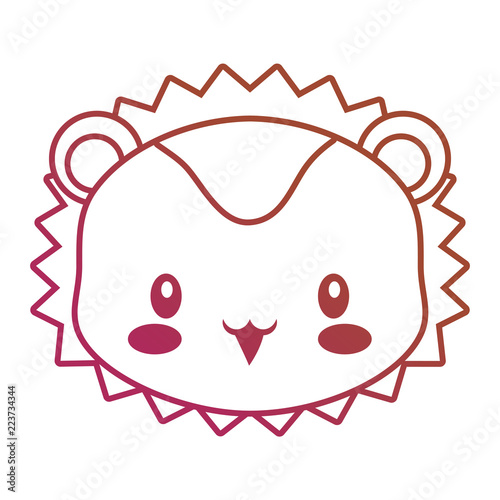cute face hedgehog cartoon animal