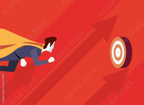 Wallpaper Mural businessman hero character flying target business Torontodigital.ca
