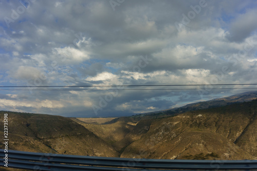roadside view on the landscape of ecuador