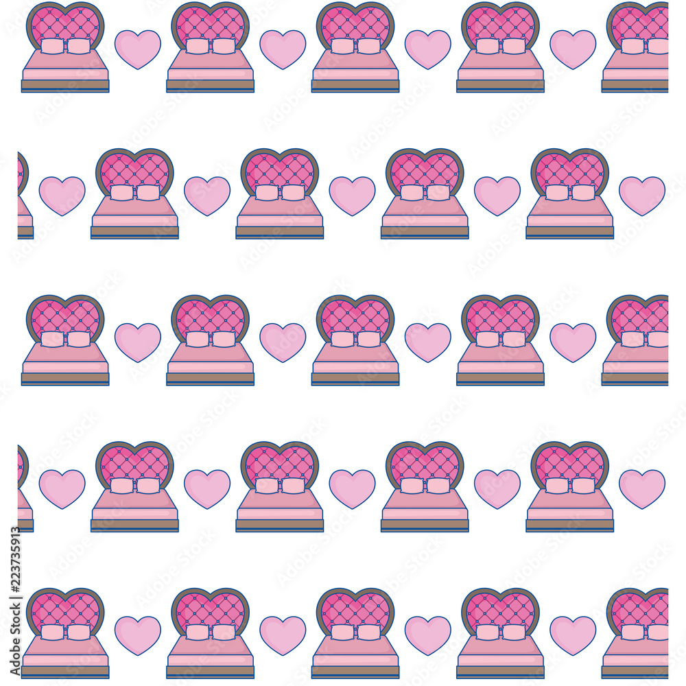 romantic love bed hearts pattern design romantic love bed hearts pattern design