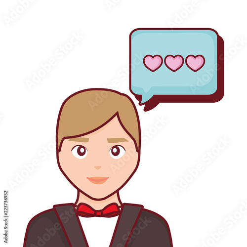 wedding groom man speech bubble love
