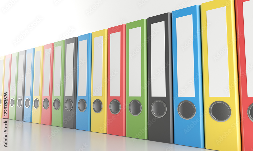 Office folders with blank labels Office folders with blank labels