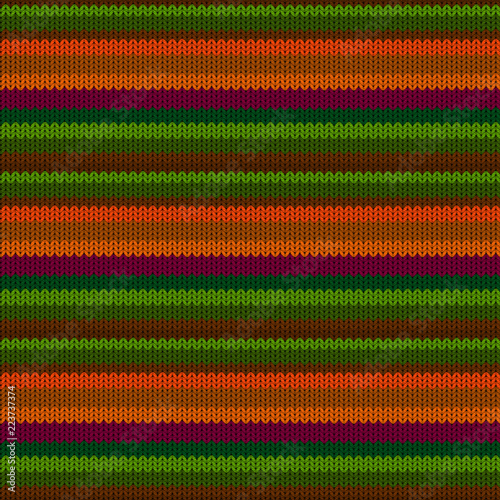 Seamless background with a knitted texture, imitation of wool. Multicolored diverse lines.