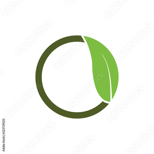 Circle with leaf logo