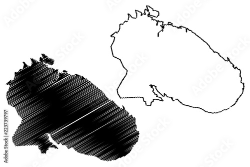 Murmansk Oblast (Russia, Subjects of the Russian Federation, Oblasts of Russia) map vector illustration, scribble sketch Murmansk Oblast map