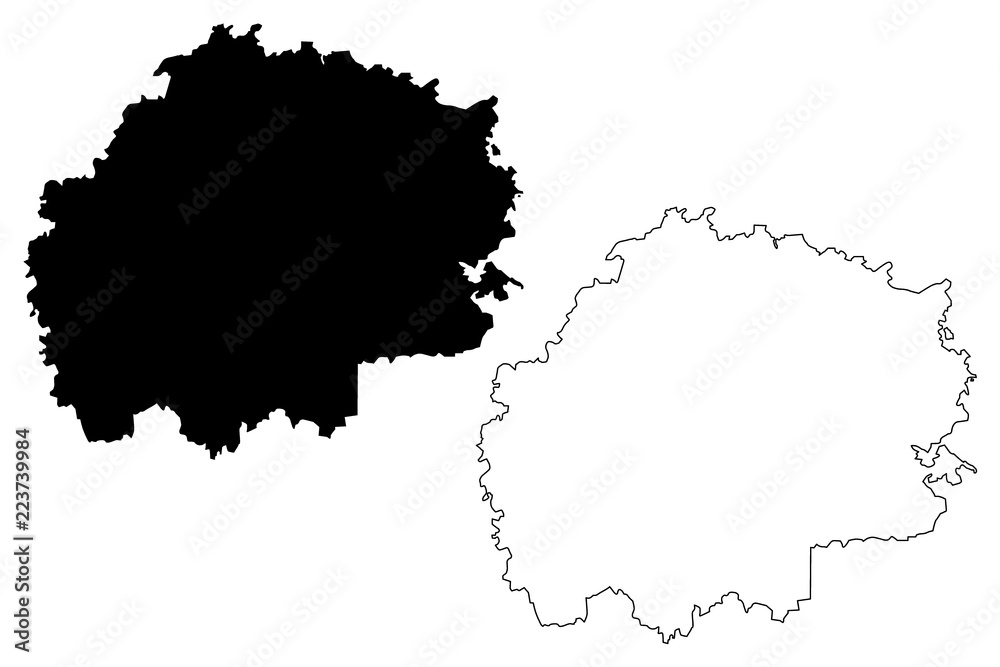 Ryazan Oblast (Russia, Subjects of the Russian Federation, Oblasts of Russia) map vector illustration, scribble sketch Ryazan Oblast map
