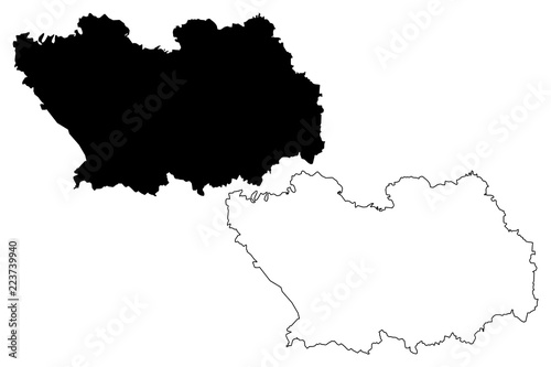 Penza Oblast (Russia, Subjects of the Russian Federation, Oblasts of Russia) map vector illustration, scribble sketch Penza Oblast map