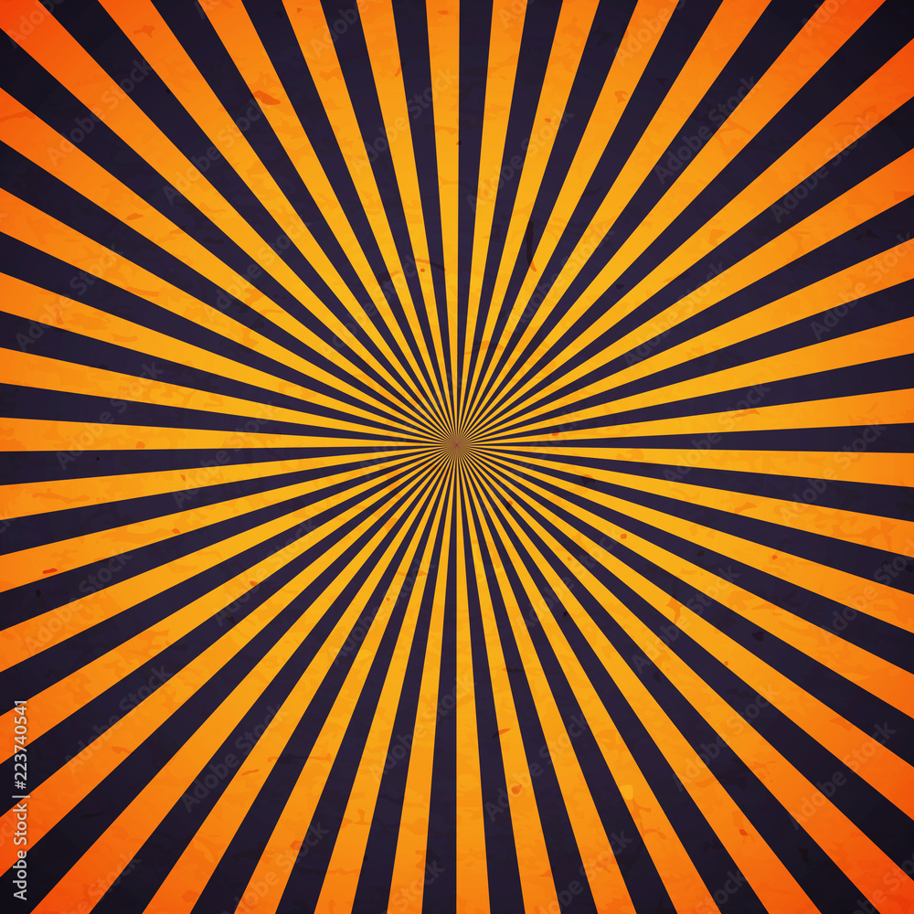 Obraz premium Orange and purple sun rays. Halloween background. Vector illustration eps 10.