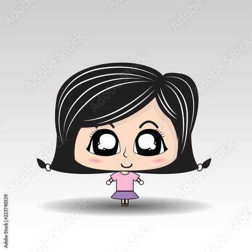 Black hair Girl Cartoon character