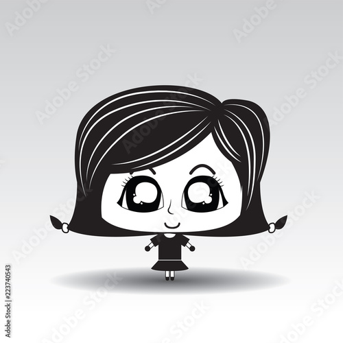 Black hair Girl Cartoon character