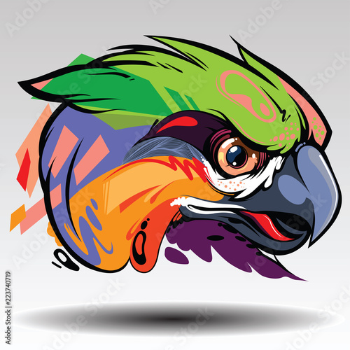 The parrot Design white background.
