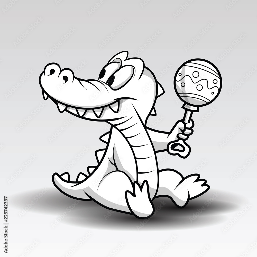 Cute baby crocodile cartoon Stock Vector | Adobe Stock