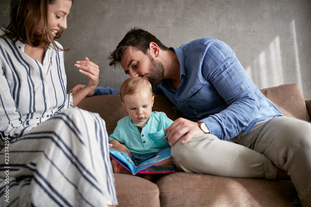 Happy family lifestyle - young mother, father and cute son,. Happy family lifestyle - young mother, father and cute son,.