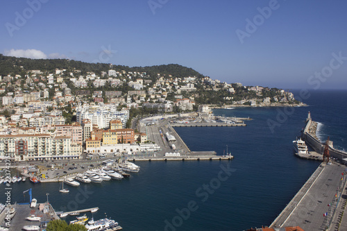 View from the top of the port of Nice and the city