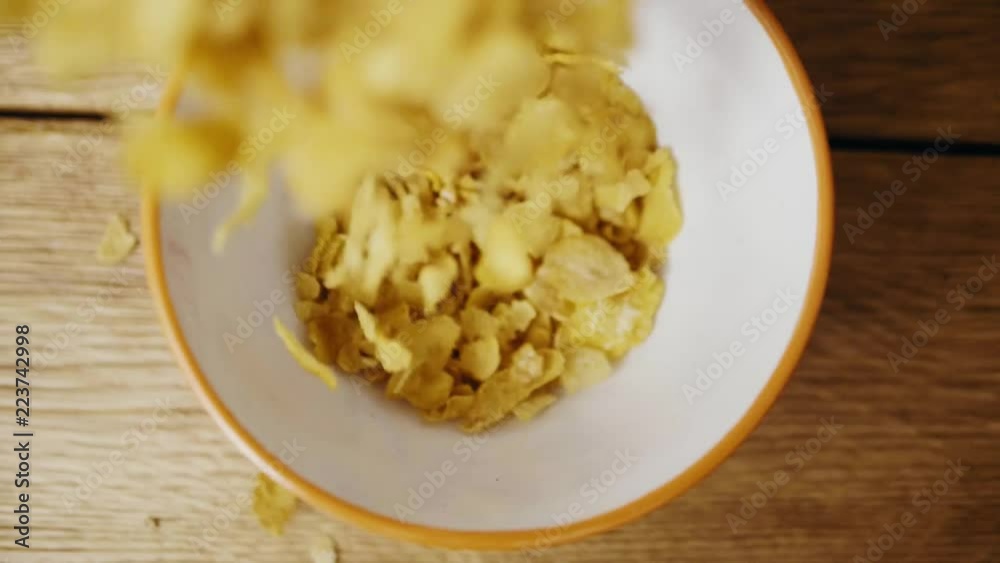Bowl of corn flakes for breakfast Bowl of corn flakes for breakfast