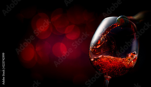Wine on dark red