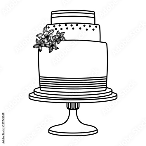 wedding cake floral decoration on stand