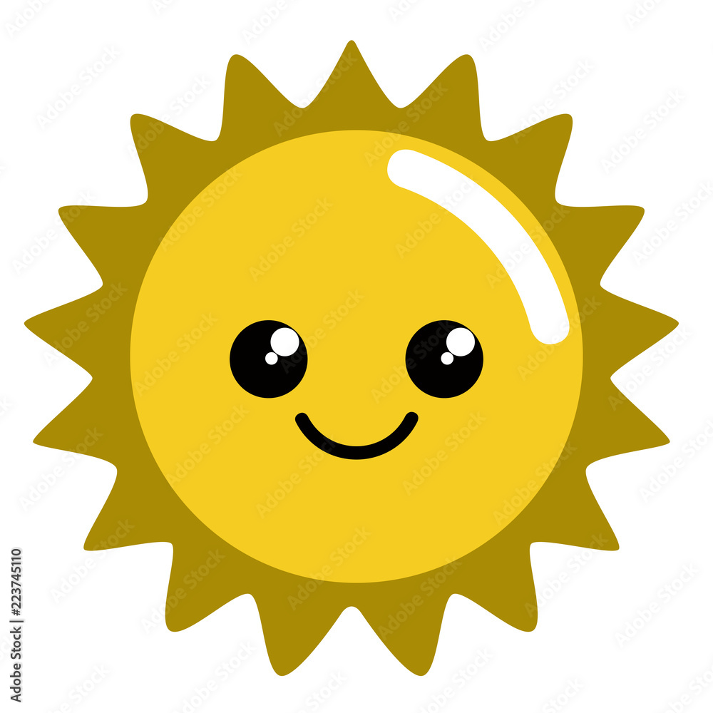 Happy cute sun weather icon. Vector illustration design