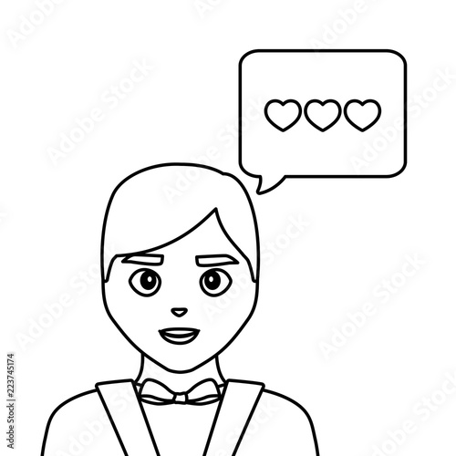 wedding groom man speech bubble love