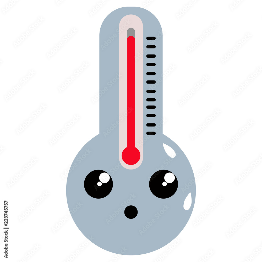 Isolated surprised hot thermometer icon. Vector illustration design Isolated surprised hot thermometer icon. Vector illustration design