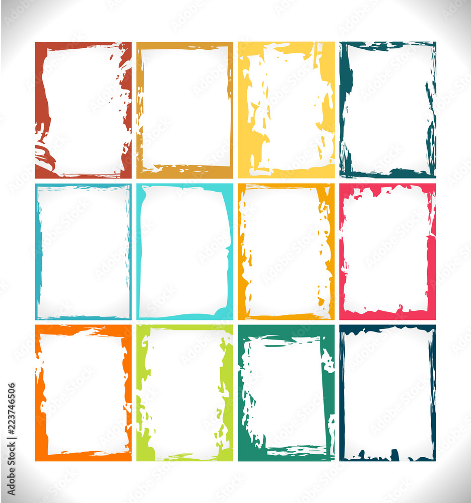 Grunge Frames Collection. Vector Design Illusration