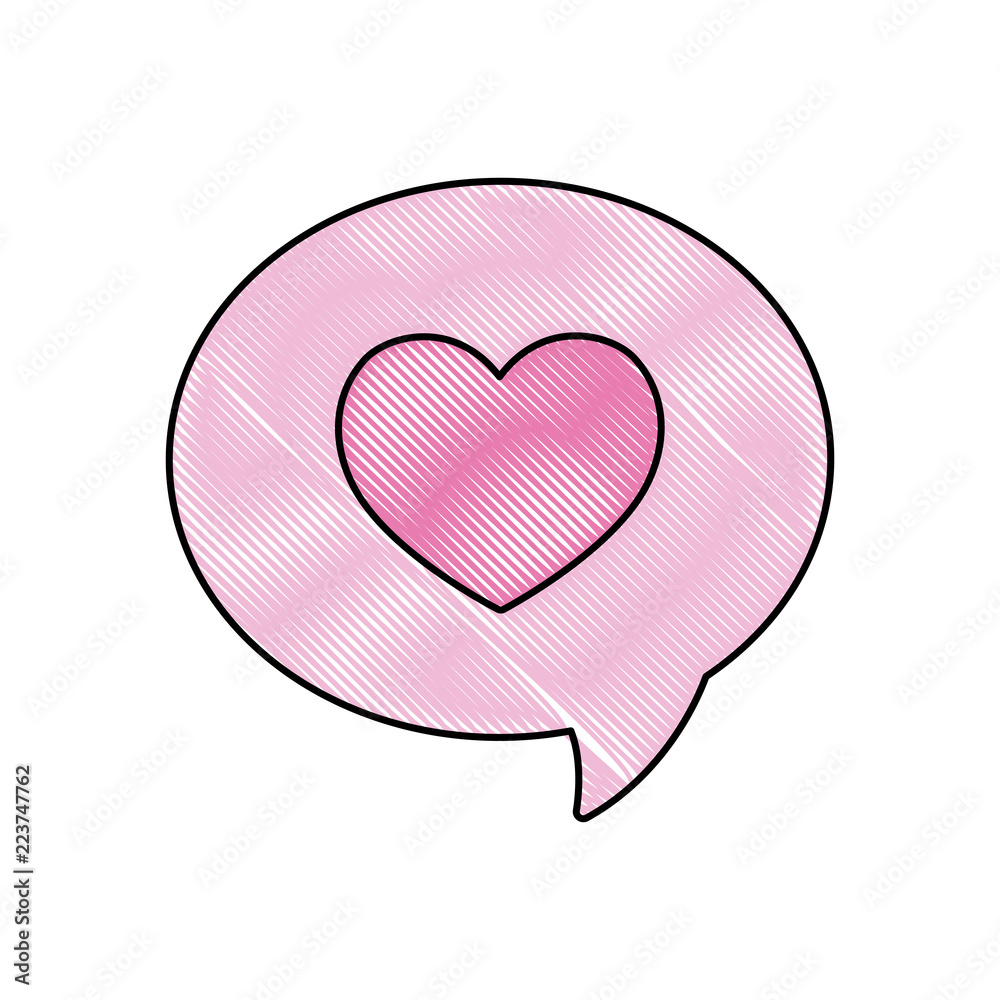 speech bubble love heart message