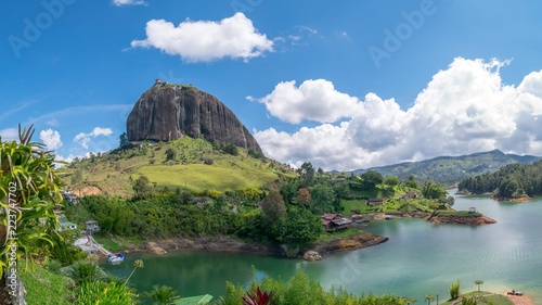 Rock of Guatape (Piedra Del Penol) and Lake in Guatape, Colombia photo