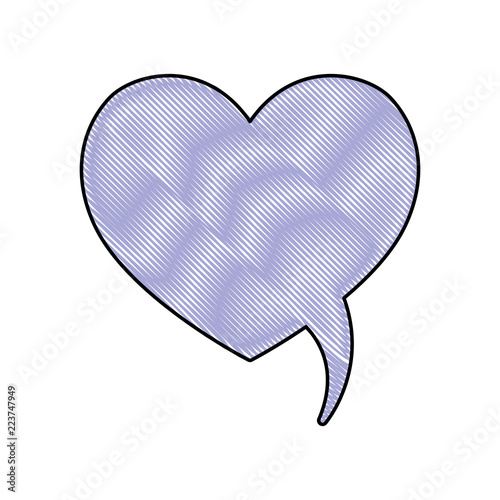 romantic love heart speech bubble