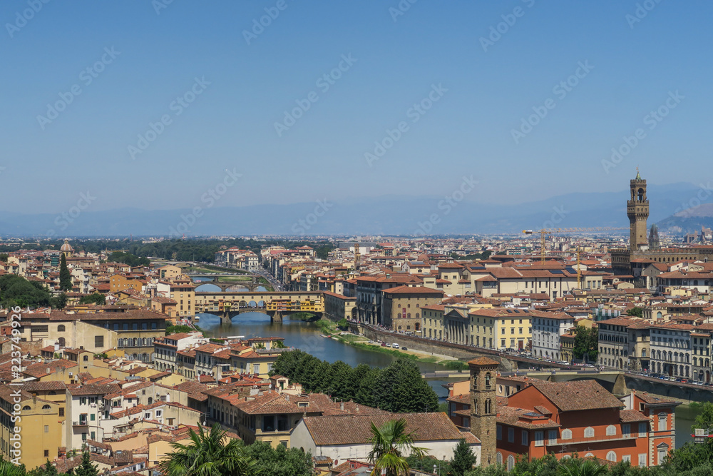 View over the beautiful old town of Florence