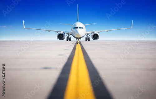modern aircraft on a runway