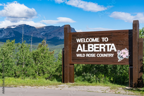Welcome to Alberta Canada Roadside Sign