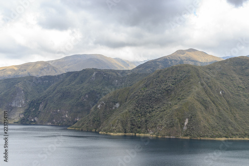 Views on the hike around vulcano lake cuicocha close to otavalo, ecuador