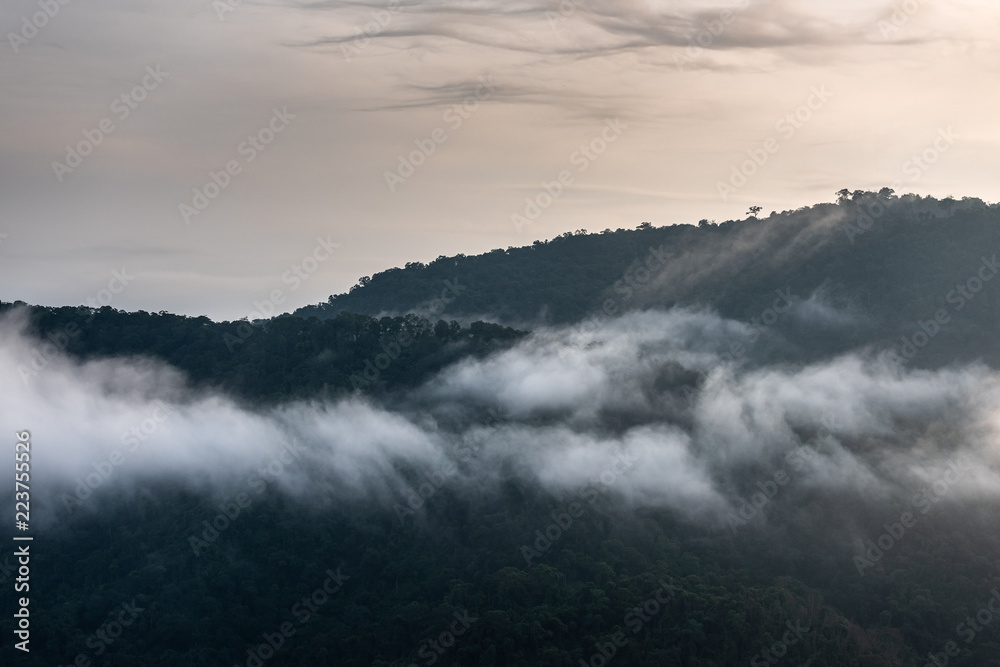 Foggy mountains Khao Yai National Park