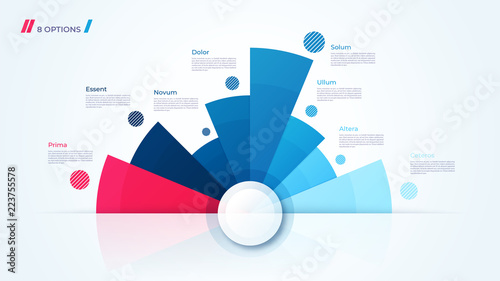 Vector circle chart design, template for creating infographics