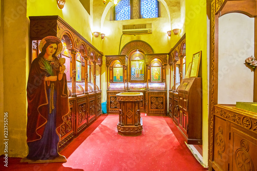 The small chapel with old icons in Abu Serga Church, Cairo, Egypt photo