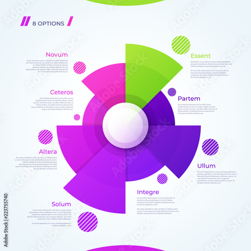 Vector circle chart design, template for creating infographics
