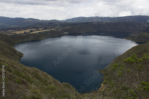 Views on the hike around vulcano lake cuicocha close to otavalo, ecuador
