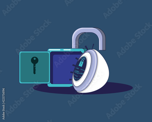 padlock with eye privacy data