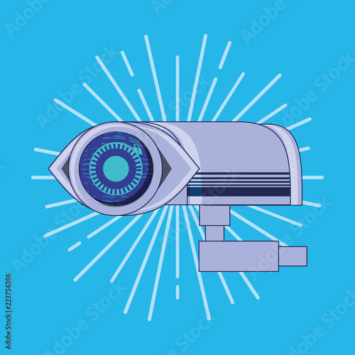 cctv camera with eye data privacy icon