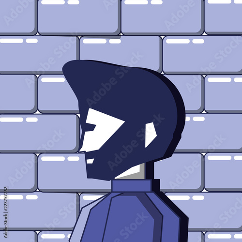 man with wall privacy data