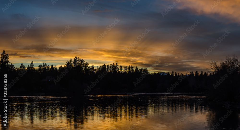 Sunset over Deschutes River