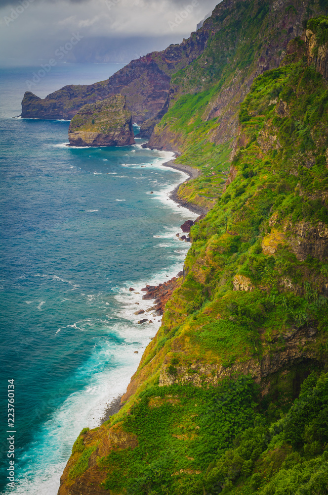 Incredible view of the sea coast. Madeira. Portugal